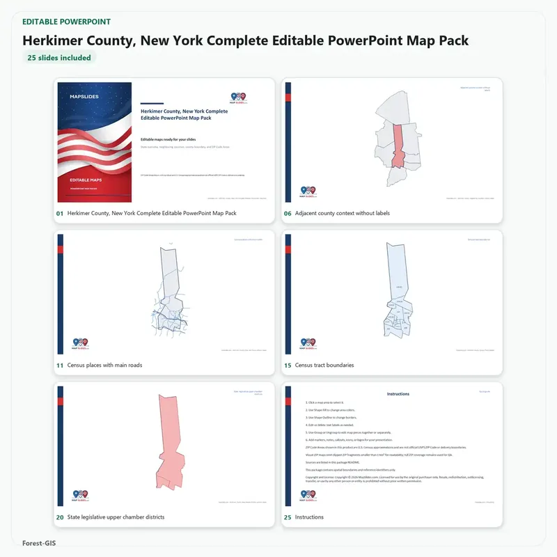 Herkimer County, New York Editable Map Pack