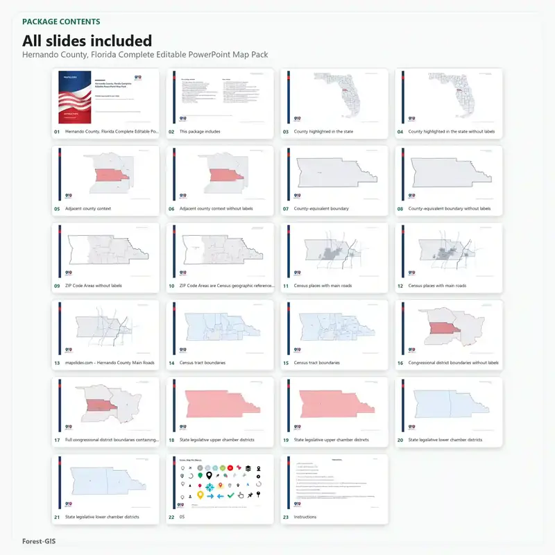 Hernando County, Florida Editable Map Pack - Image 2