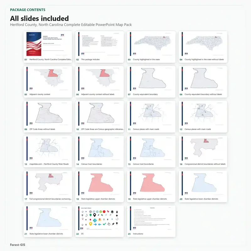 Hertford County, North Carolina Editable Map Pack - Image 2