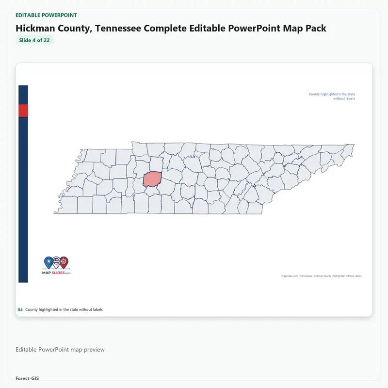 Hickman County, Tennessee Editable Map Pack - Image 4