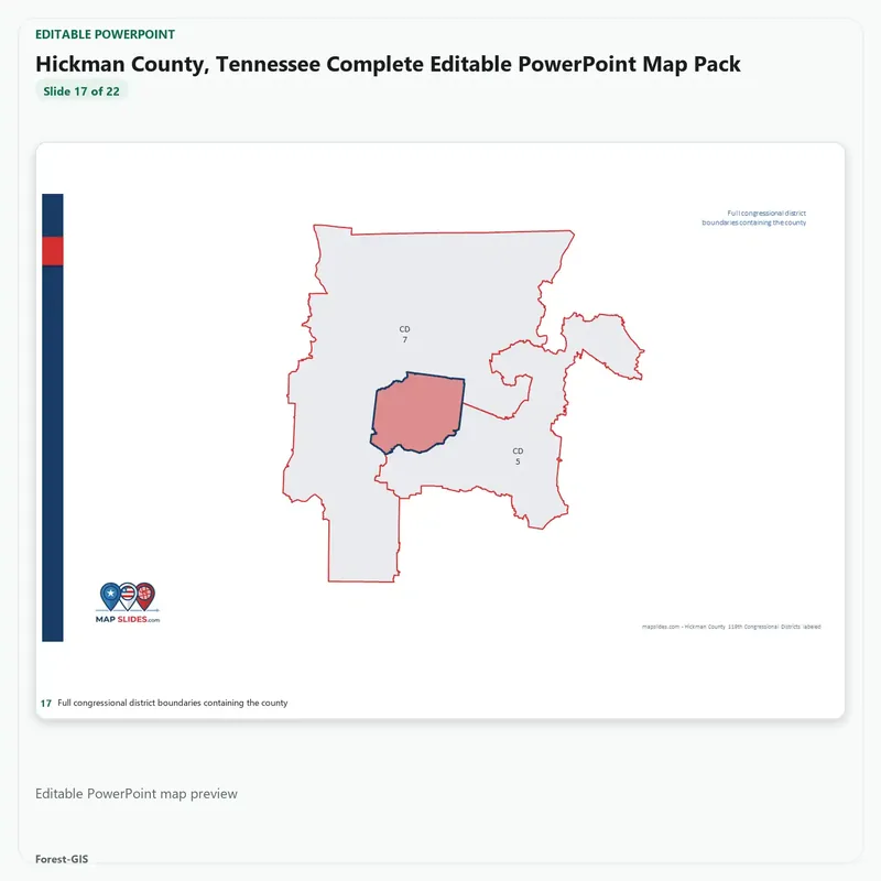 Hickman County, Tennessee Editable Map Pack - Image 5