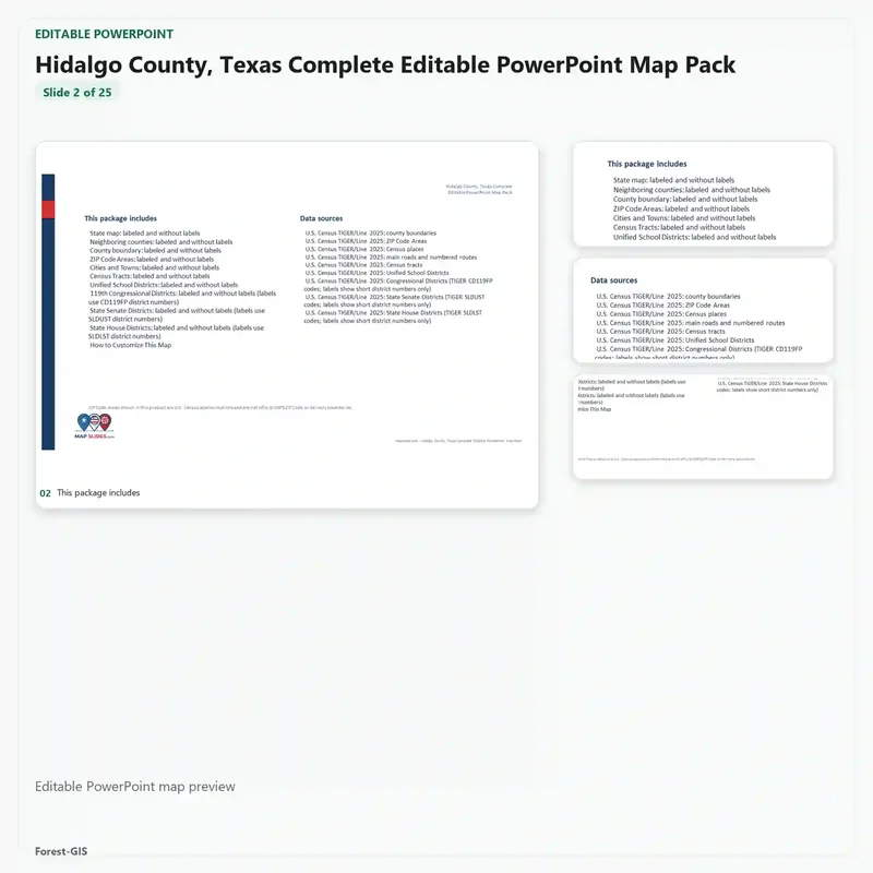 Hidalgo County, Texas Editable Map Pack - Image 3
