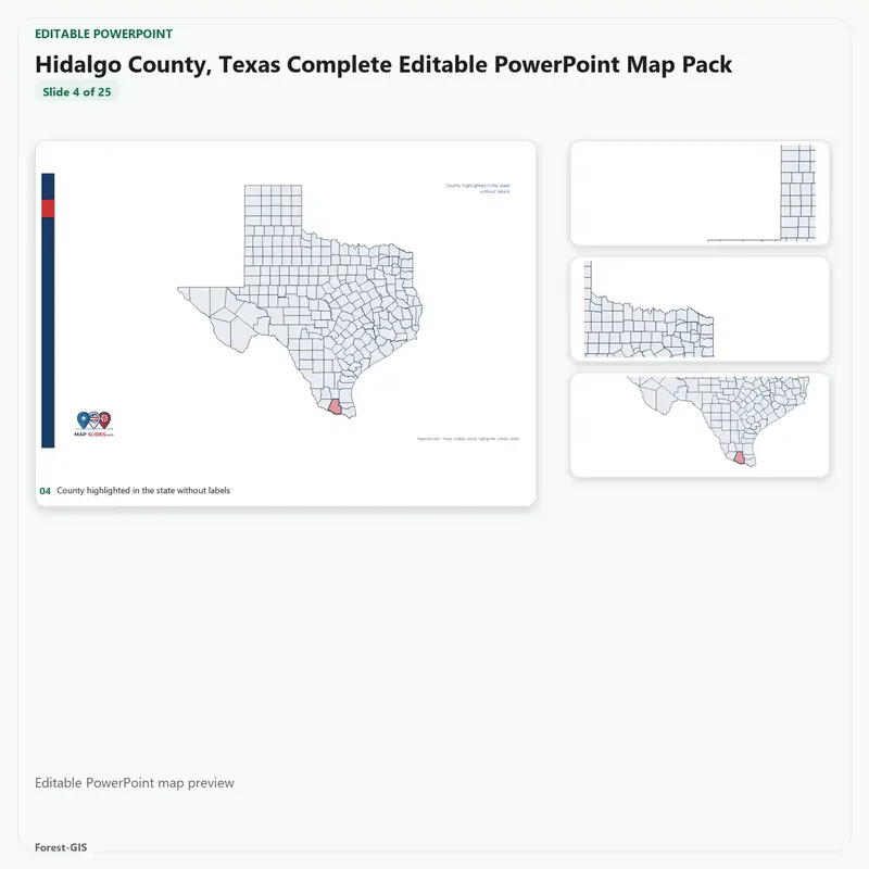 Hidalgo County, Texas Editable Map Pack - Image 4
