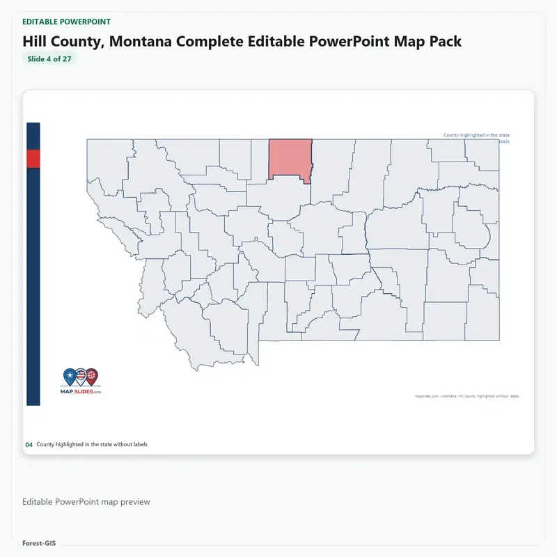 Hill County, Montana Editable Map Pack - Image 4