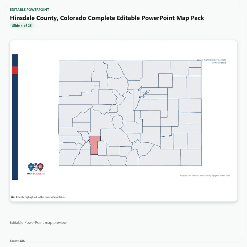 Hinsdale County, Colorado Editable Map Pack - Image 4