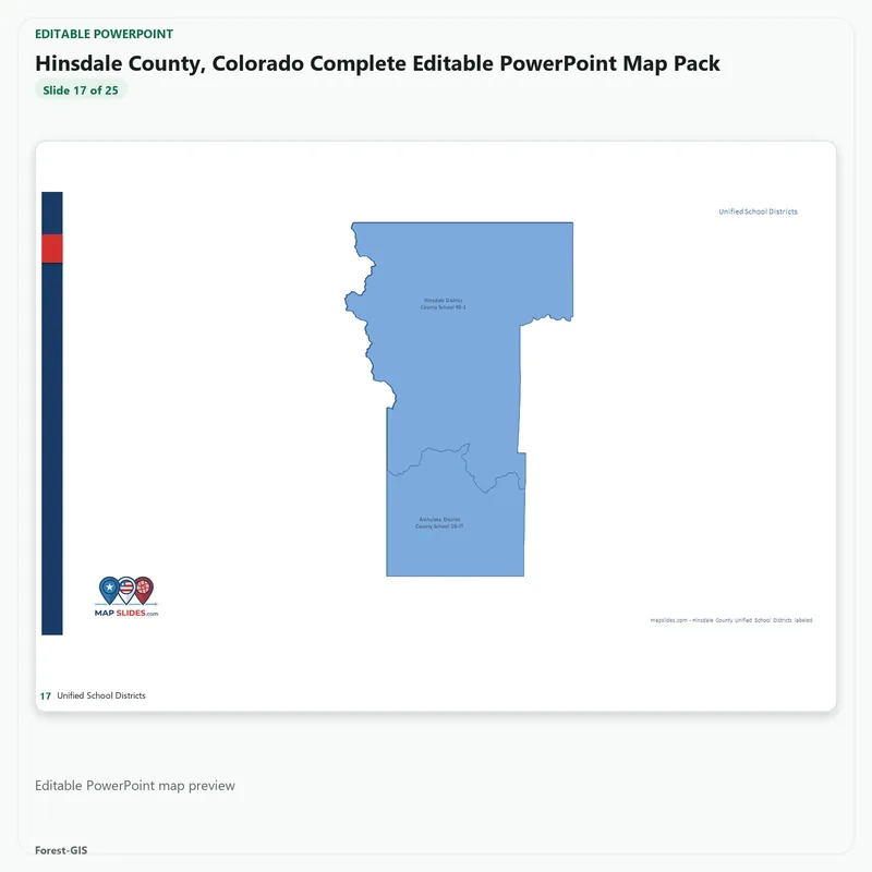 Hinsdale County, Colorado Editable Map Pack - Image 5