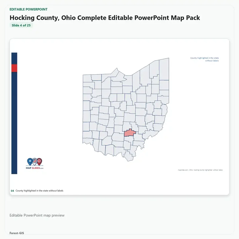 Hocking County, Ohio Editable Map Pack - Image 4