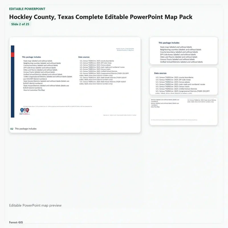 Hockley County, Texas Editable Map Pack - Image 3