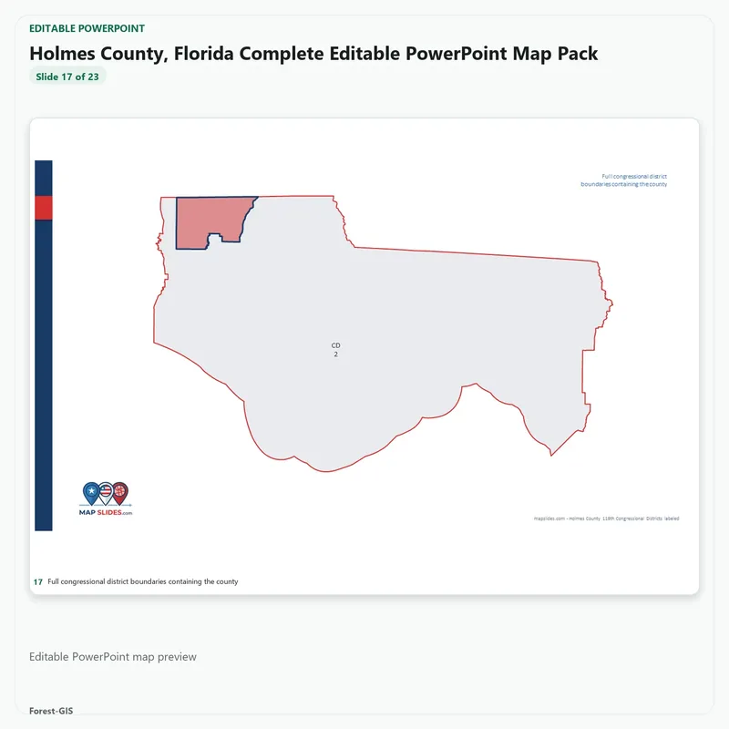 Holmes County, Florida Editable Map Pack - Image 5