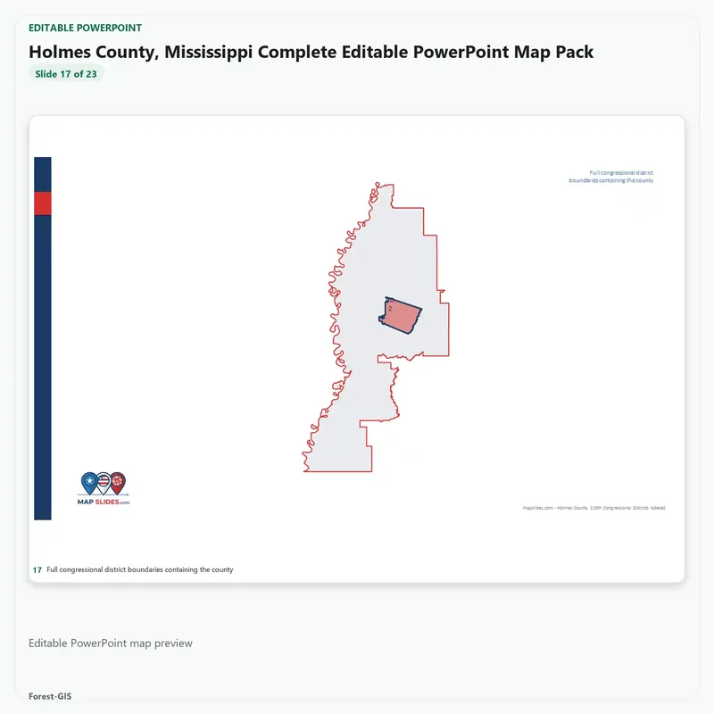 Holmes County, Mississippi Editable Map Pack - Image 5