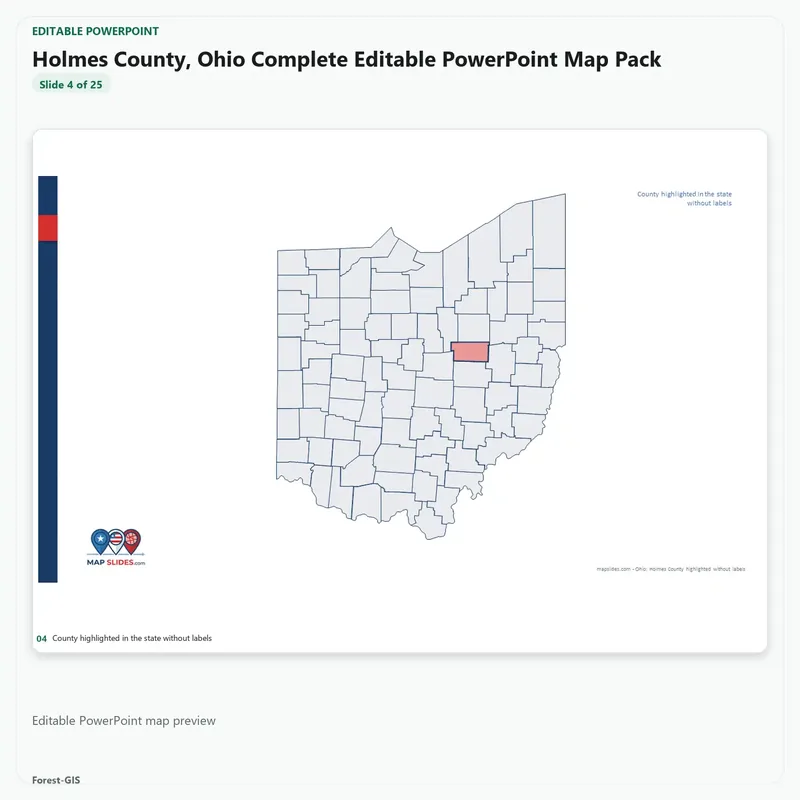 Holmes County, Ohio Editable Map Pack - Image 4