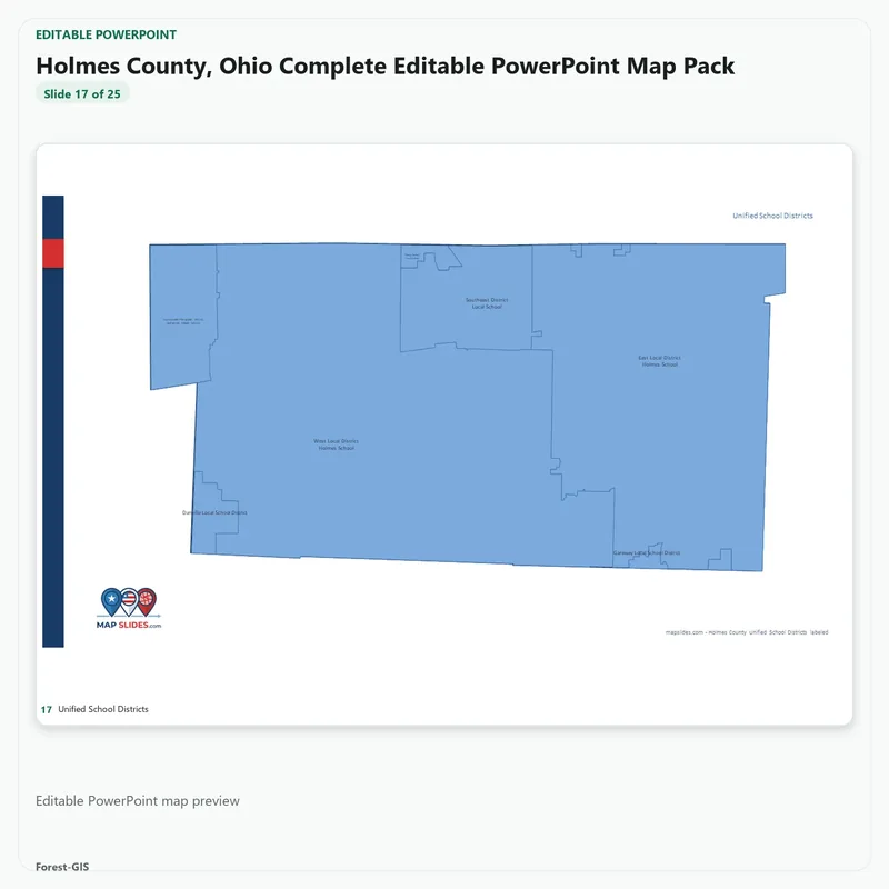 Holmes County, Ohio Editable Map Pack - Image 5