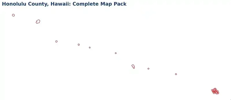 Honolulu County, Hawaii Editable Map Pack - Image 2