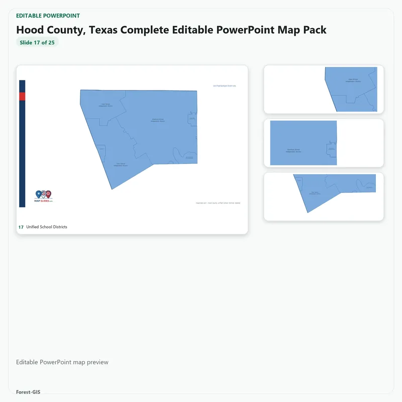 Hood County, Texas Editable Map Pack - Image 5