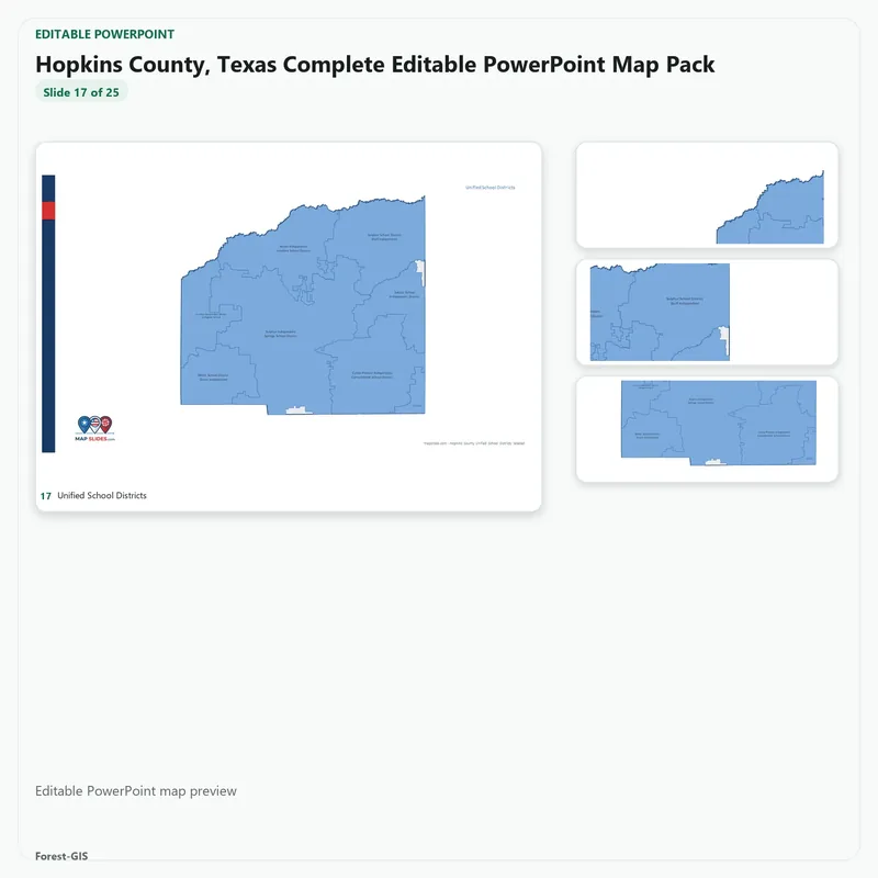 Hopkins County, Texas Editable Map Pack - Image 5
