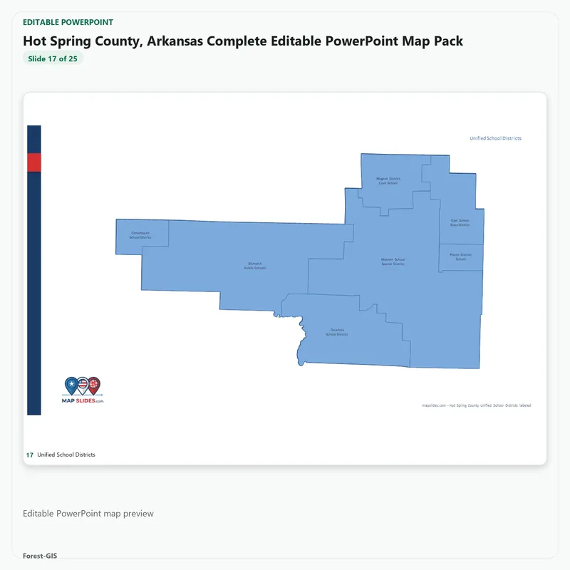Hot Spring County, Arkansas Editable Map Pack - Image 5