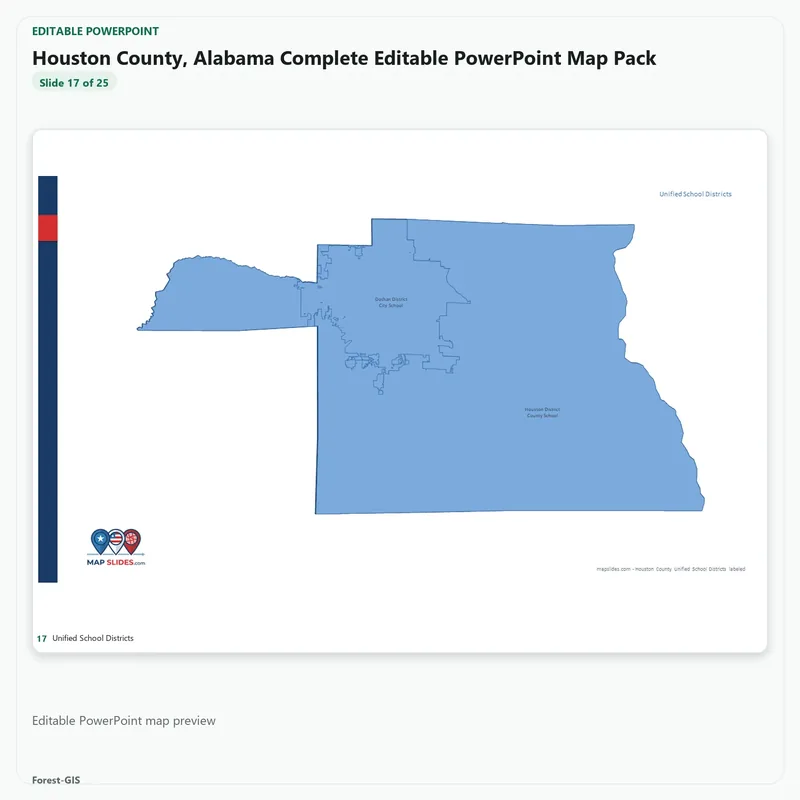 Houston County, Alabama Editable Map Pack - Image 5