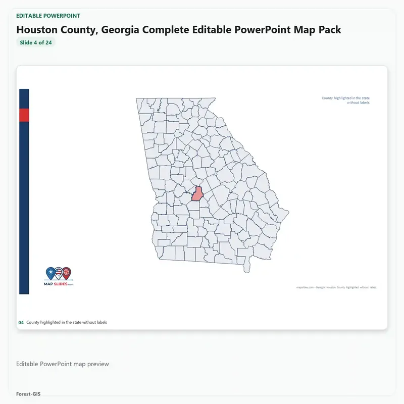 Houston County, Georgia Editable Map Pack - Image 4