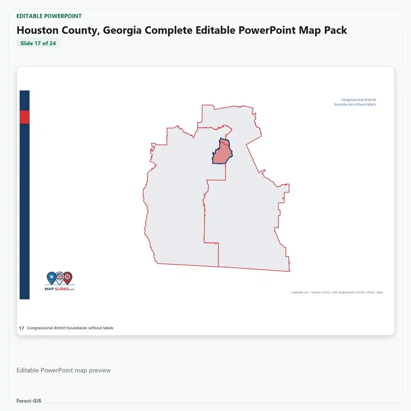 Houston County, Georgia Editable Map Pack - Image 5