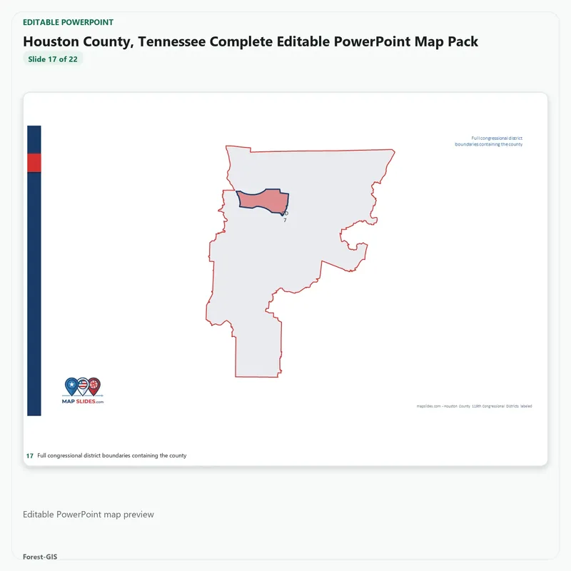 Houston County, Tennessee Editable Map Pack - Image 5