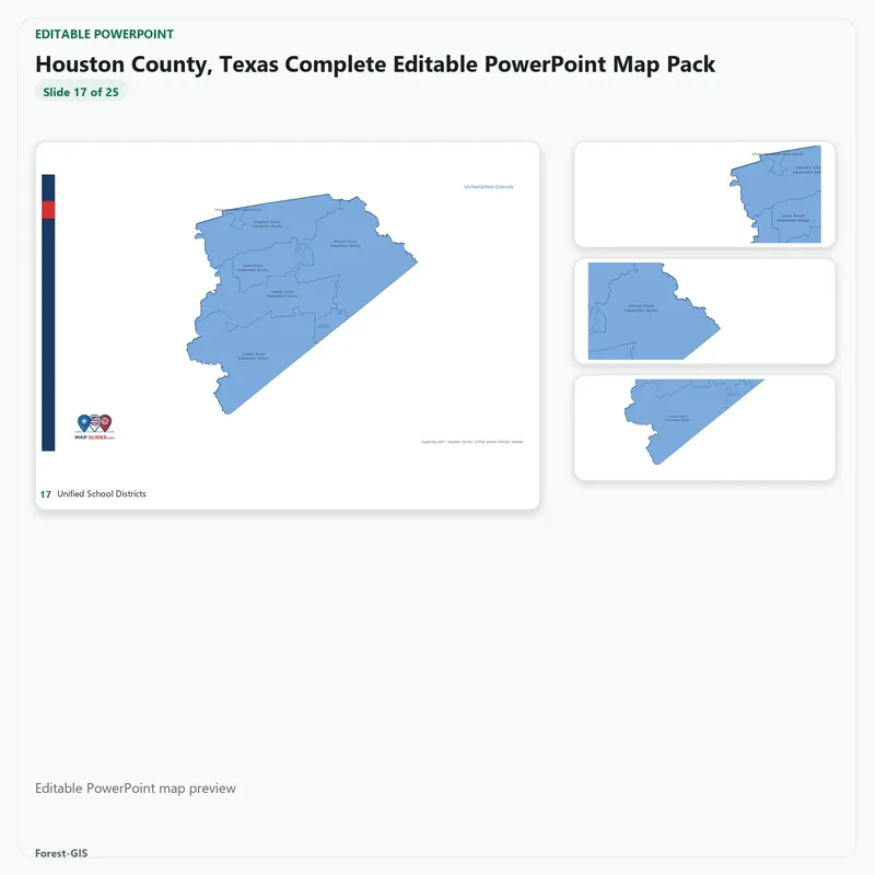 Houston County, Texas Editable Map Pack - Image 5