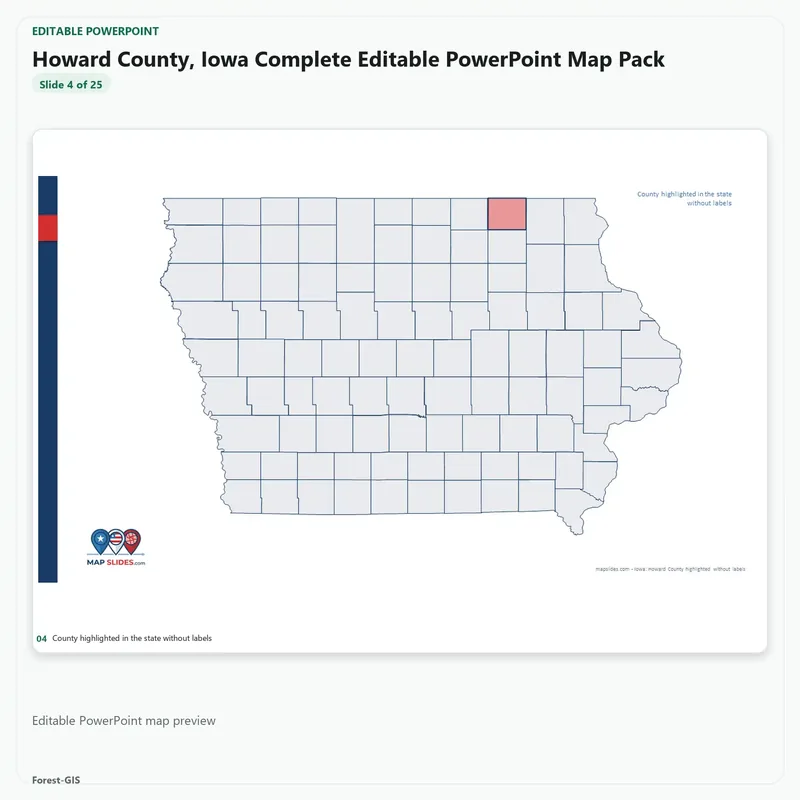 Howard County, Iowa Editable Map Pack - Image 4