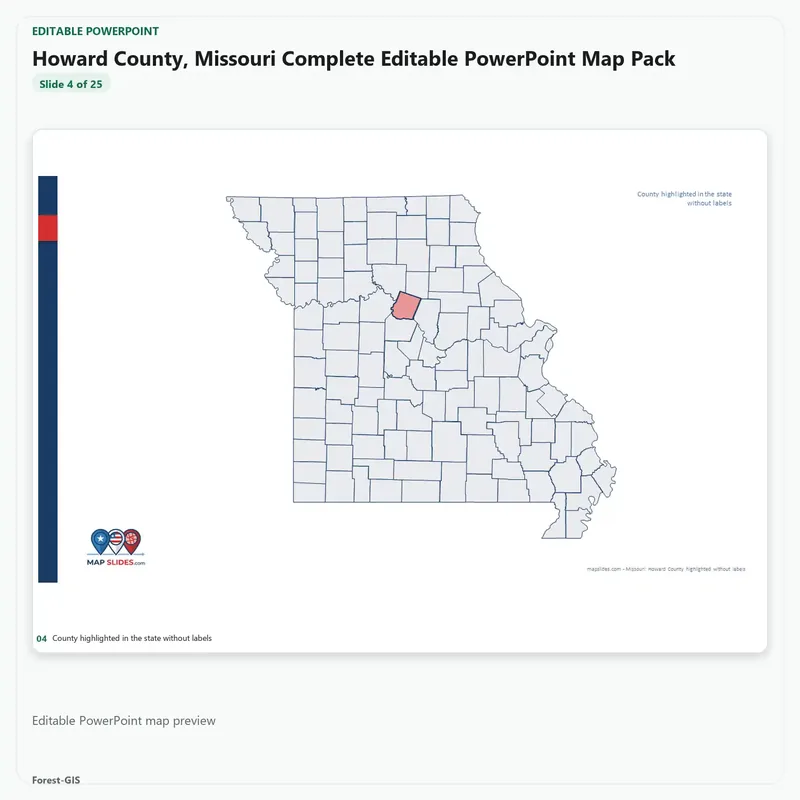 Howard County, Missouri Editable Map Pack - Image 4