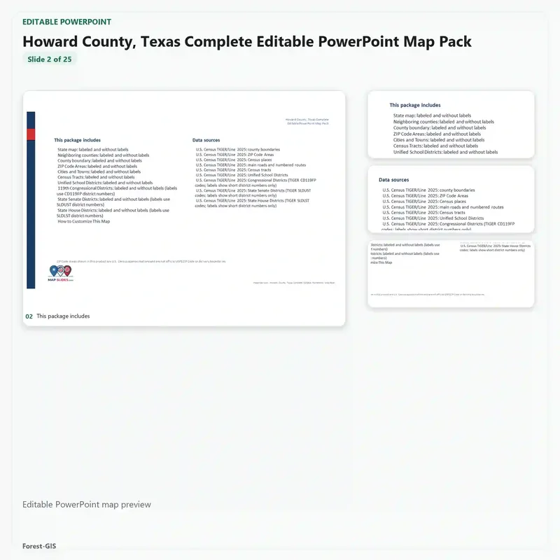 Howard County, Texas Editable Map Pack - Image 3