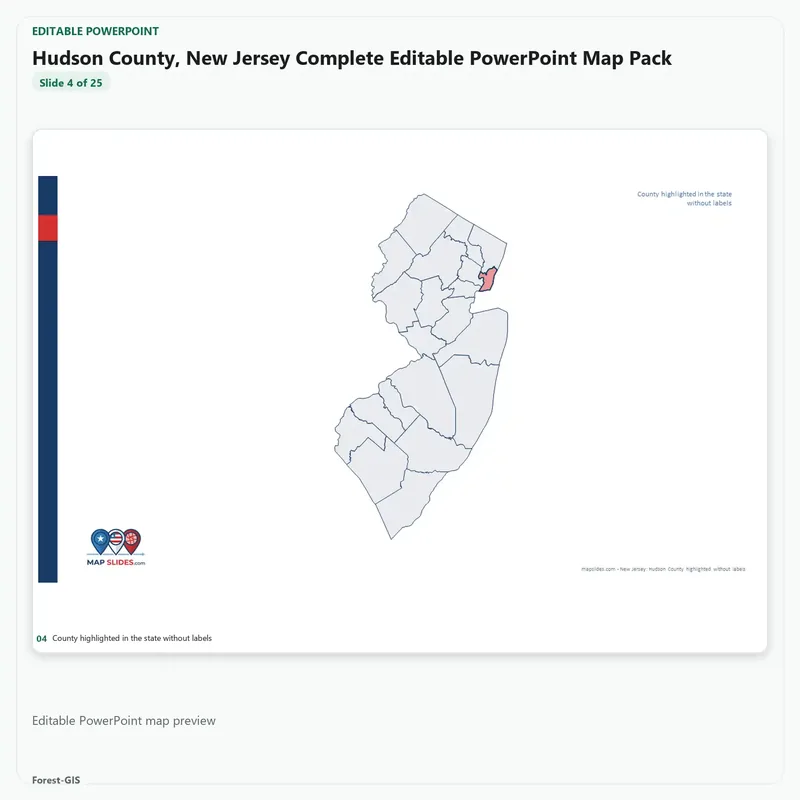 Hudson County, New Jersey Editable Map Pack - Image 4