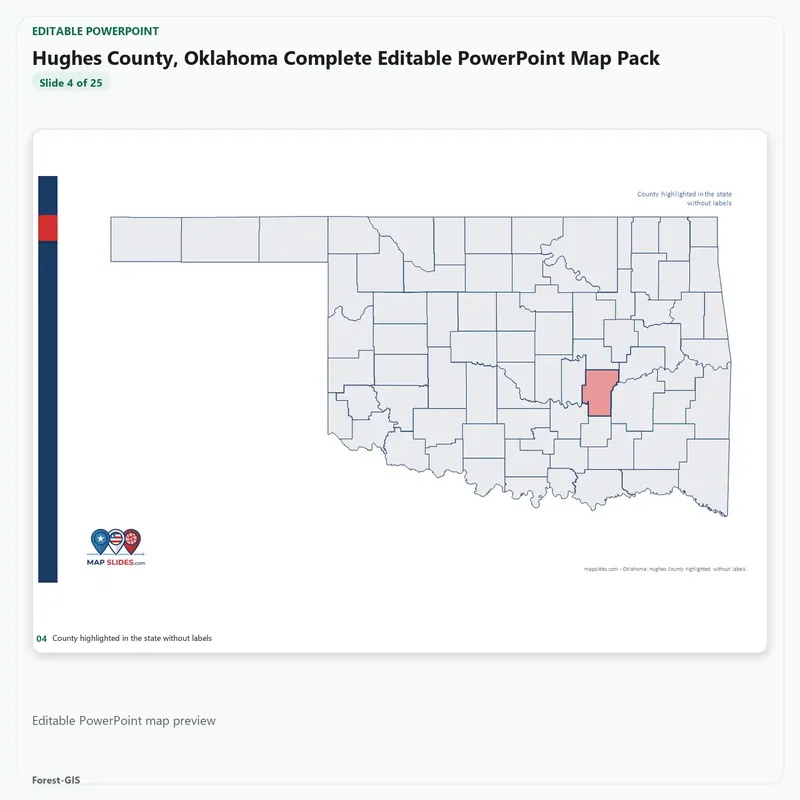 Hughes County, Oklahoma Editable Map Pack - Image 4