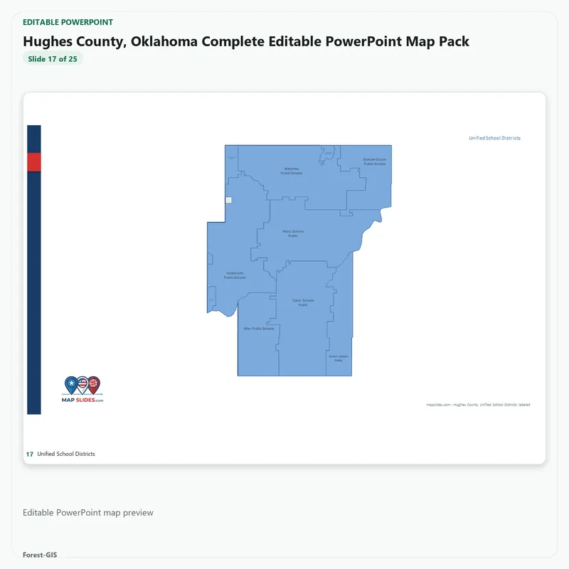 Hughes County, Oklahoma Editable Map Pack - Image 5