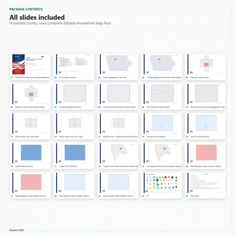 Humboldt County, Iowa Editable Map Pack - Image 2