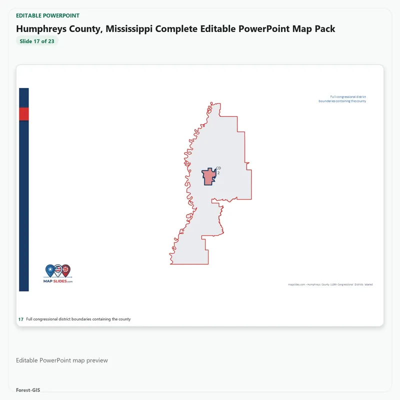 Humphreys County, Mississippi Editable Map Pack - Image 5