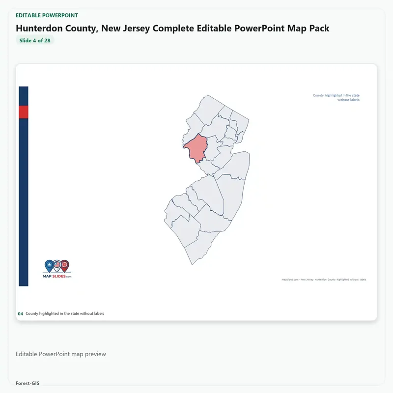 Hunterdon County, New Jersey Editable Map Pack - Image 4