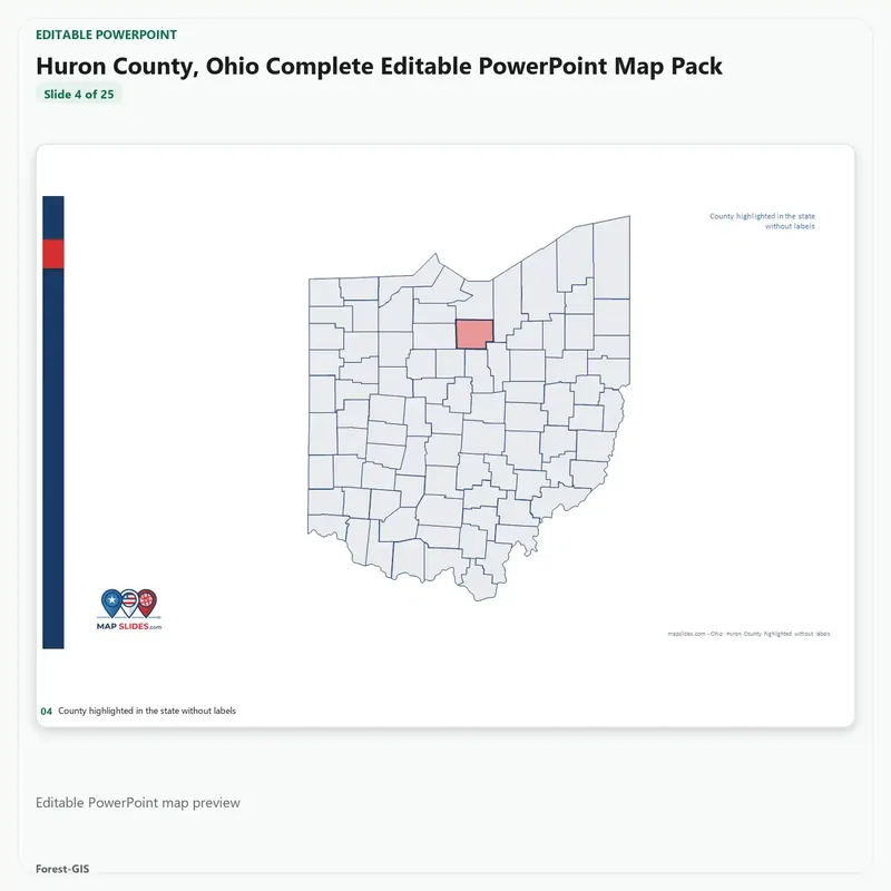 Huron County, Ohio Editable Map Pack - Image 4