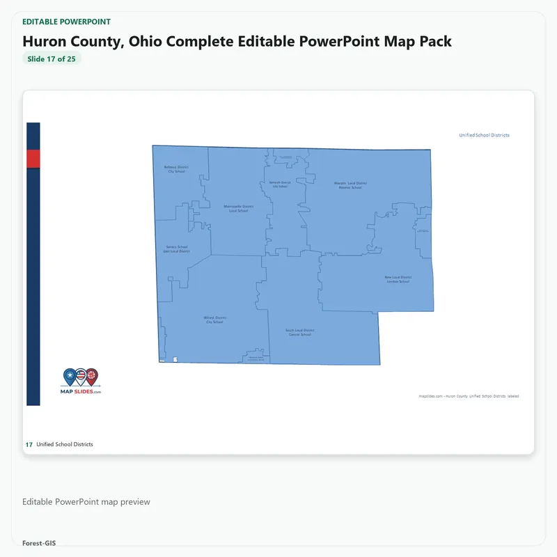 Huron County, Ohio Editable Map Pack - Image 5