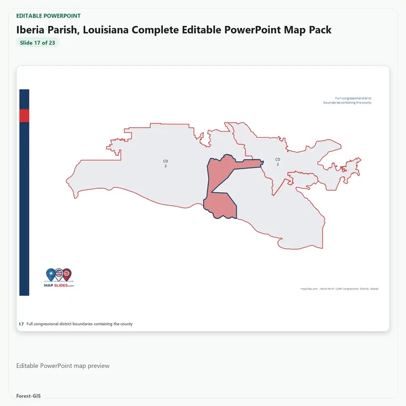 Iberia Parish, Louisiana Editable Map Pack - Image 5