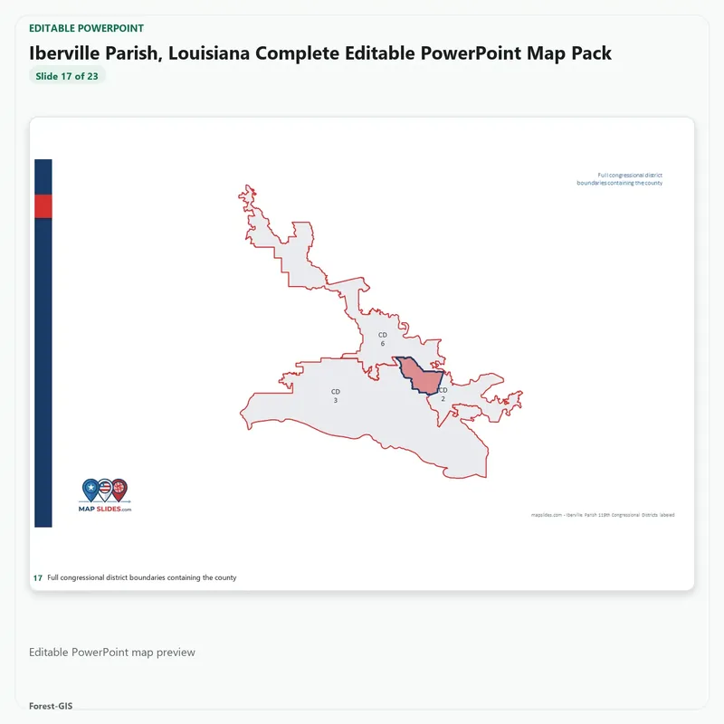 Iberville Parish, Louisiana Editable Map Pack - Image 5