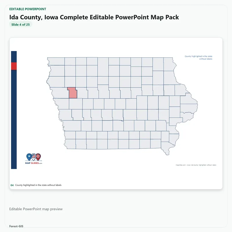 Ida County, Iowa Editable Map Pack - Image 4