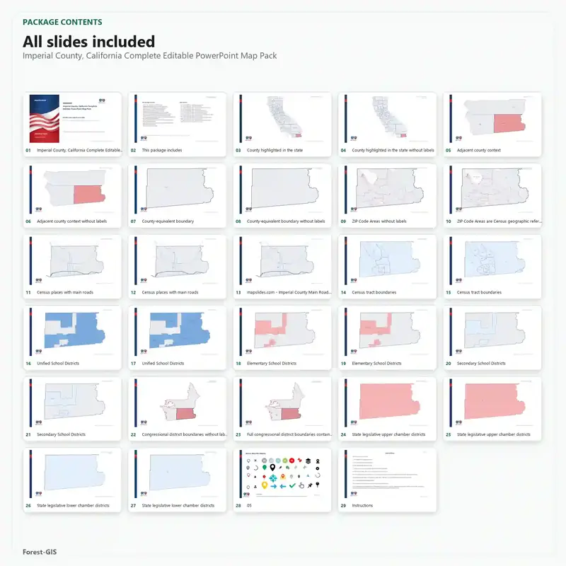 Imperial County, California Editable Map Pack - Image 2