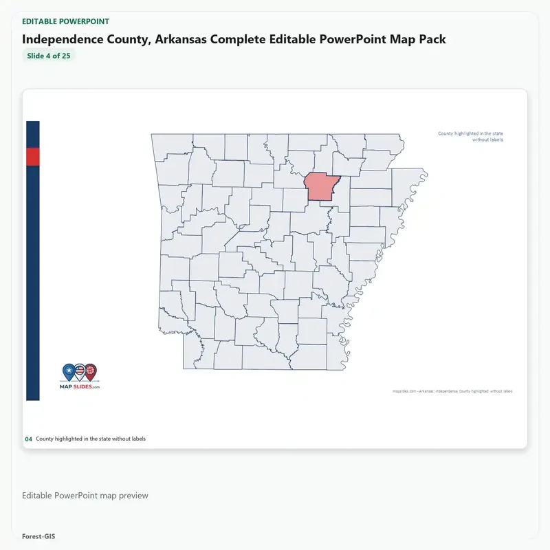 Independence County, Arkansas Editable Map Pack - Image 4