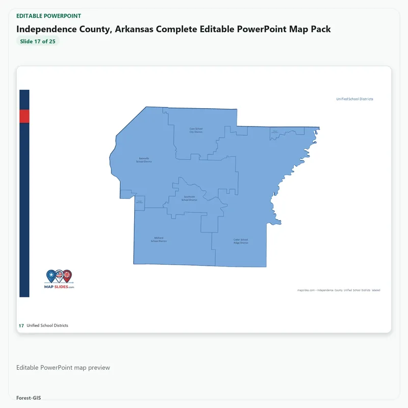 Independence County, Arkansas Editable Map Pack - Image 5