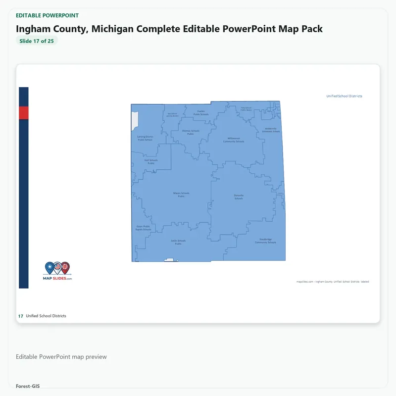 Ingham County, Michigan Editable Map Pack - Image 5