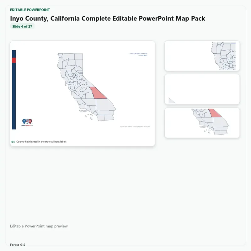 Inyo County, California Editable Map Pack - Image 4