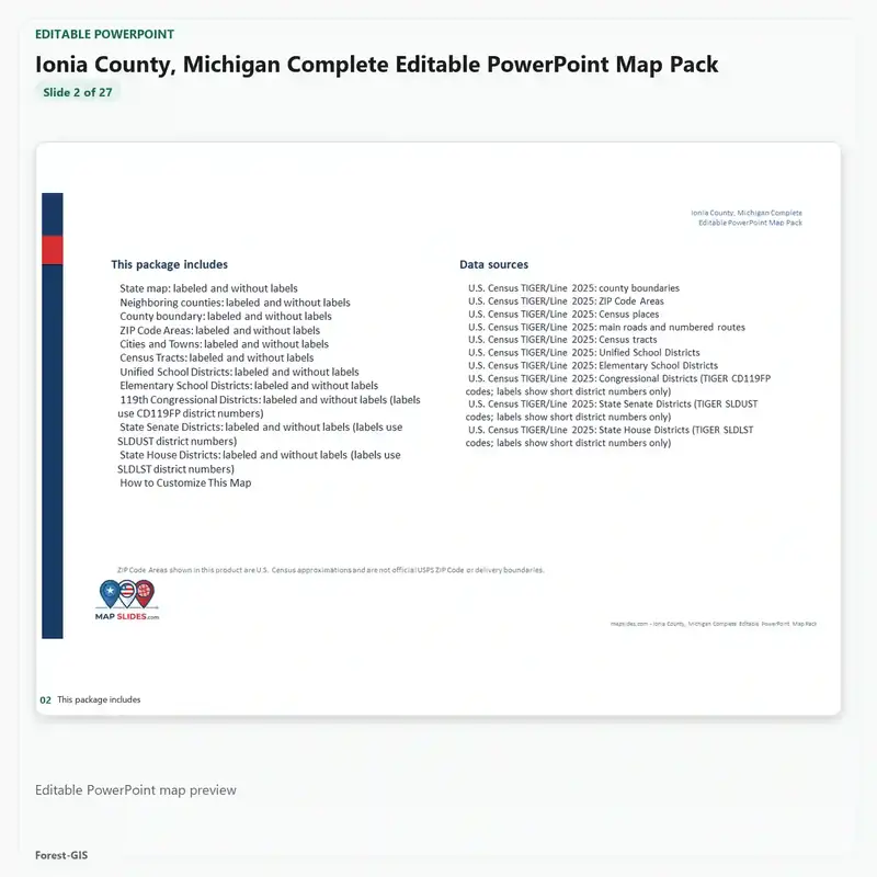 Ionia County, Michigan Editable Map Pack - Image 3