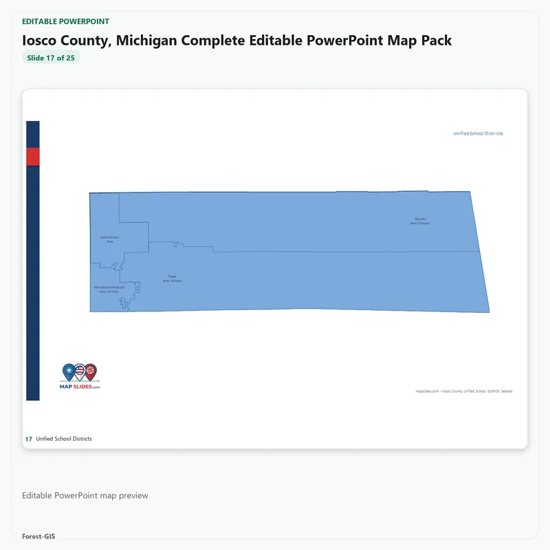 Iosco County, Michigan Editable Map Pack - Image 5