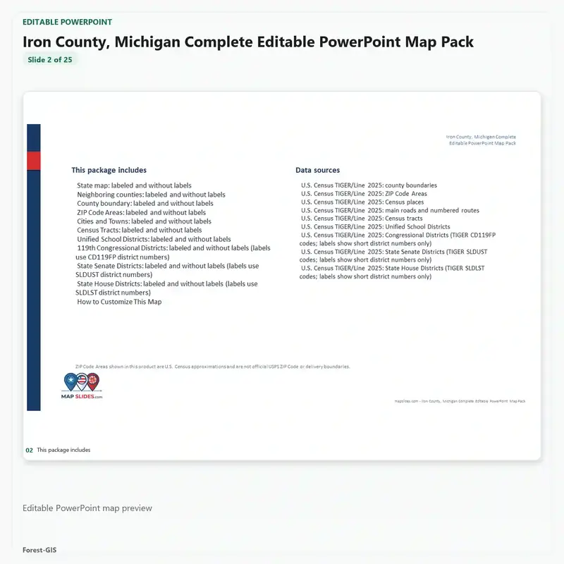 Iron County, Michigan Editable Map Pack - Image 3