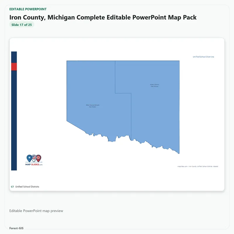 Iron County, Michigan Editable Map Pack - Image 5