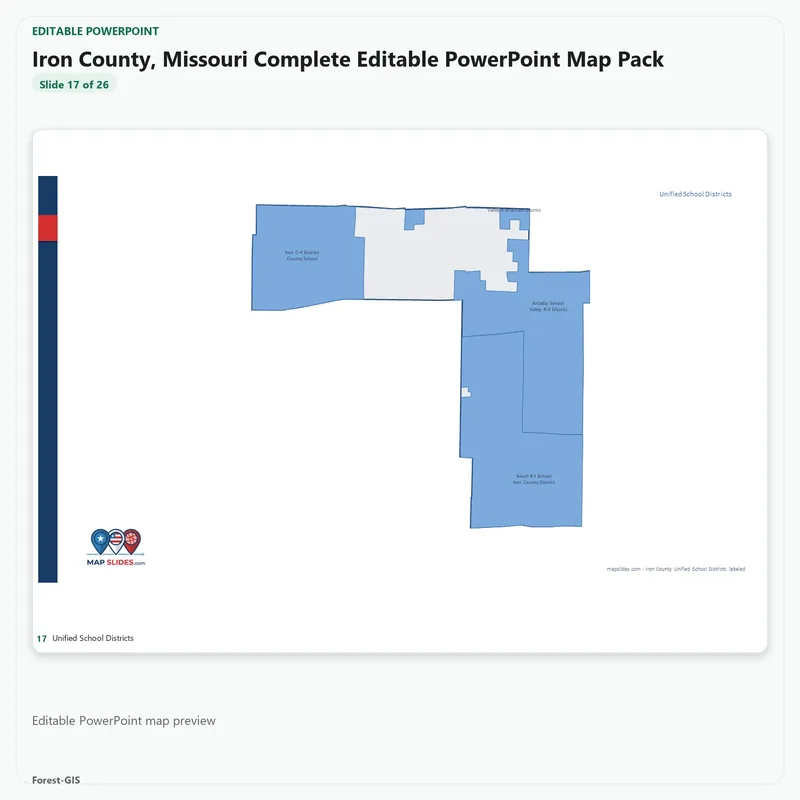 Iron County, Missouri Editable Map Pack - Image 5