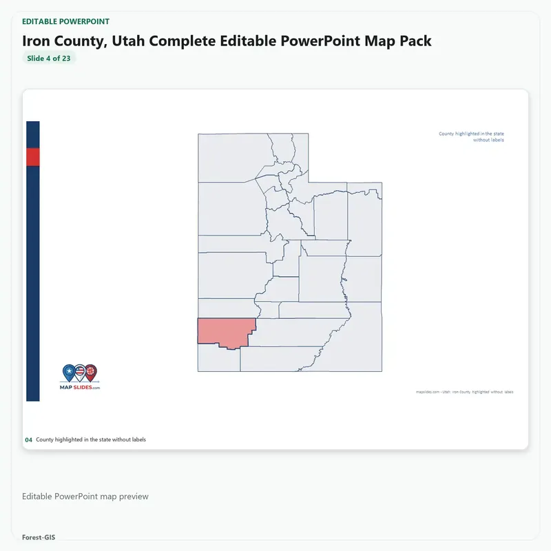 Iron County, Utah Editable Map Pack - Image 4